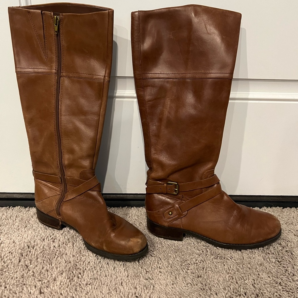 Brown riding boots